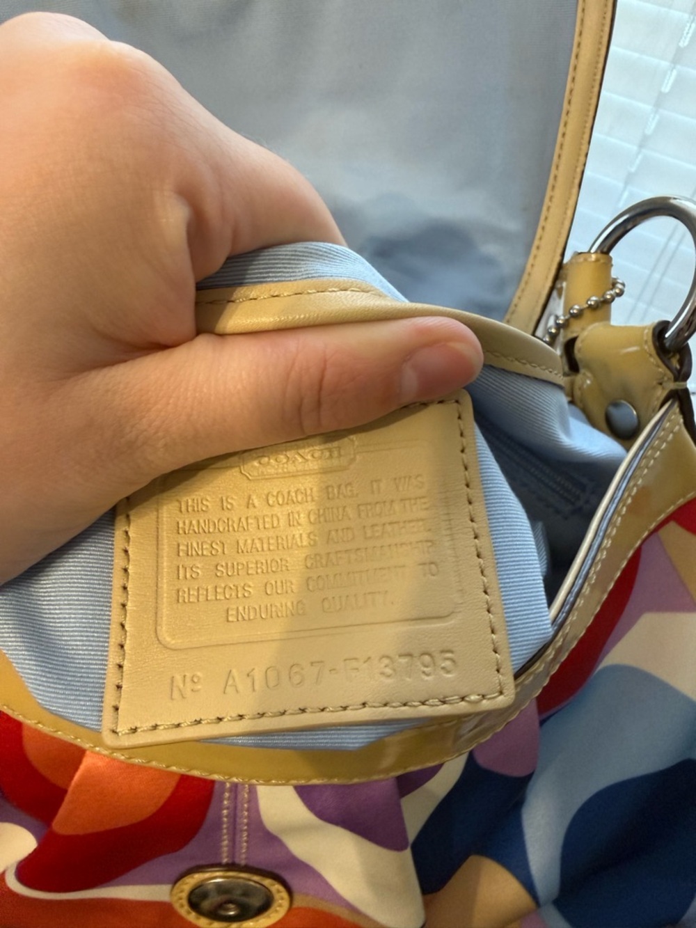 Coach Multicolor Signature Shoulder Bag with Yellow Trim - Picture 5 of 6